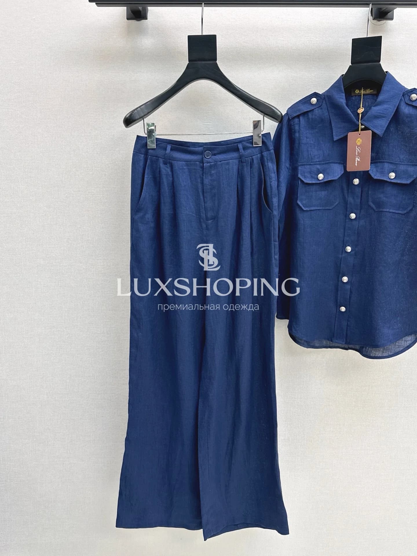 Loro Piana Синий Костюм двойка из натурального льна - фото 8