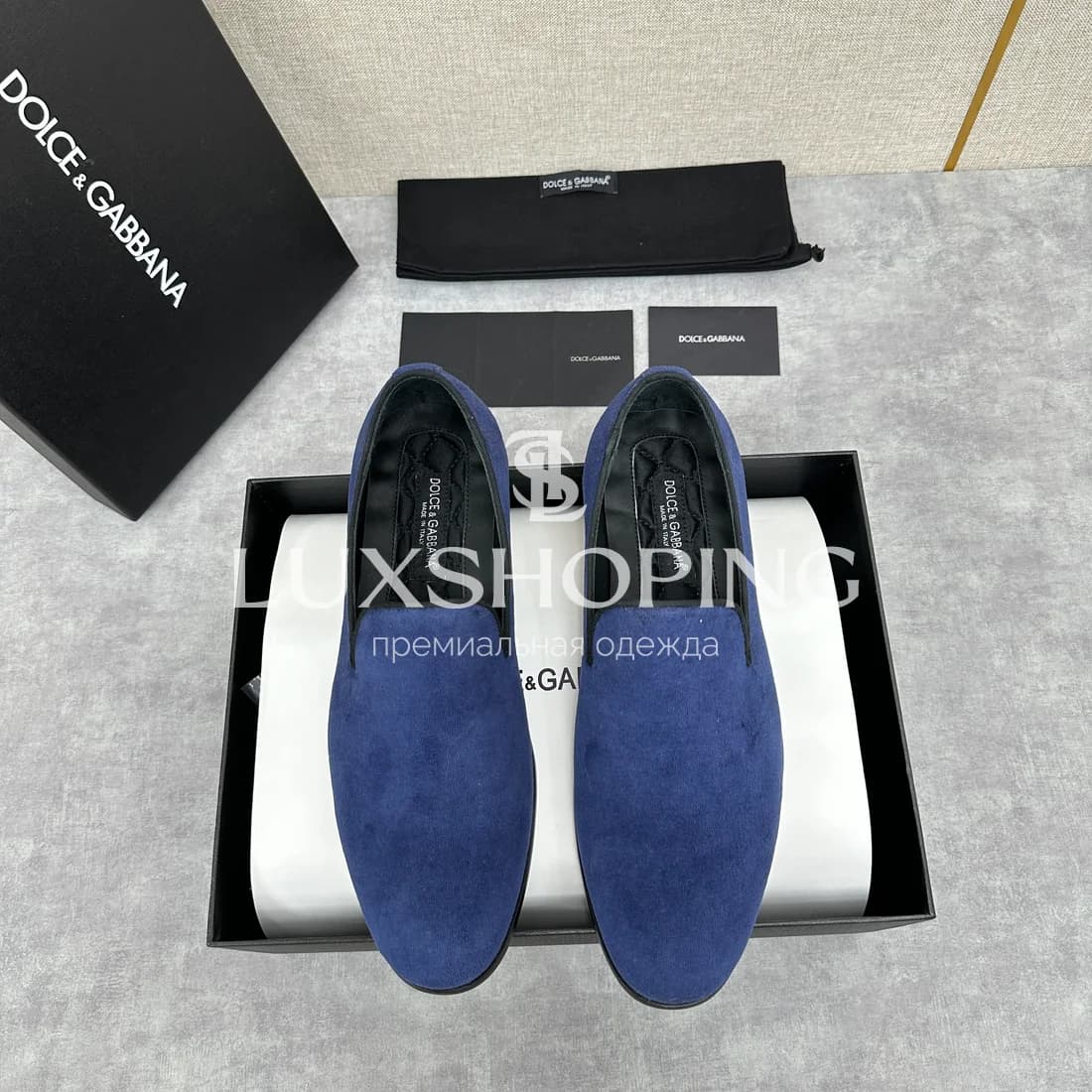 Лоферы Dolce &amp; Gabbana замшевые синие m1 - фото 2