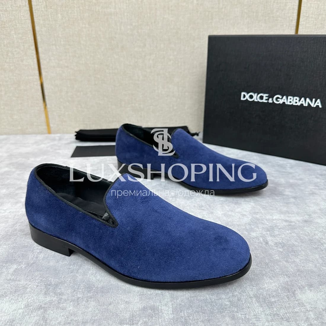 Лоферы Dolce &amp; Gabbana замшевые синие m1 - фото 3