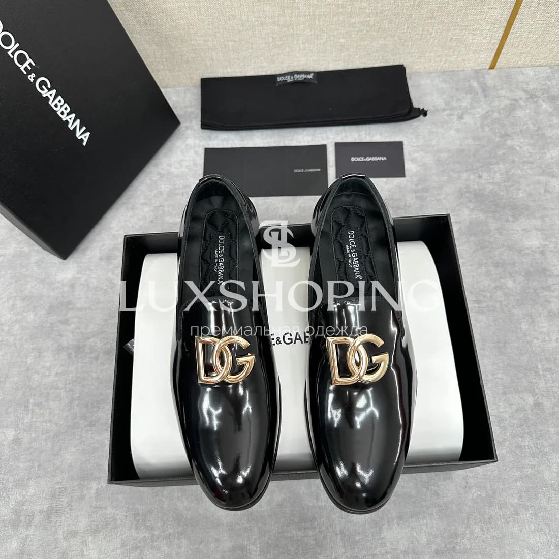 Лоферы Dolce &amp; Gabbana кожанные лаковые черные m5 - фото 2