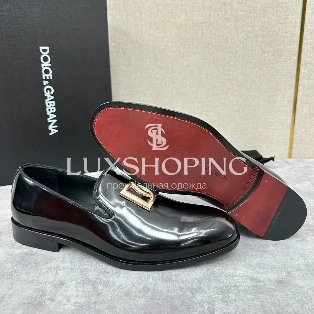 Лоферы Dolce &amp; Gabbana кожанные лаковые черные m5 - фото 6