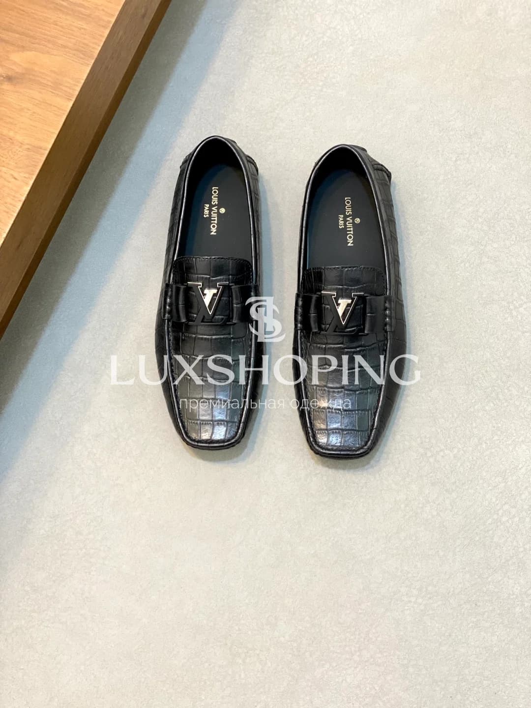 Чёрные мокасины Louis Vuitton крокодиловые m6 - фото 2