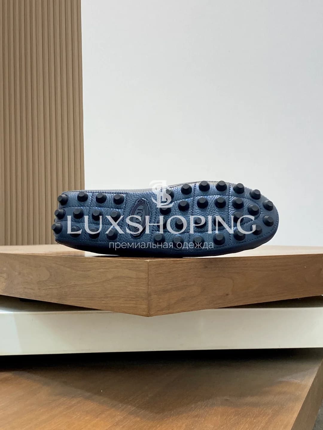 Мокасины Tods кожанные синие m11 - фото 7