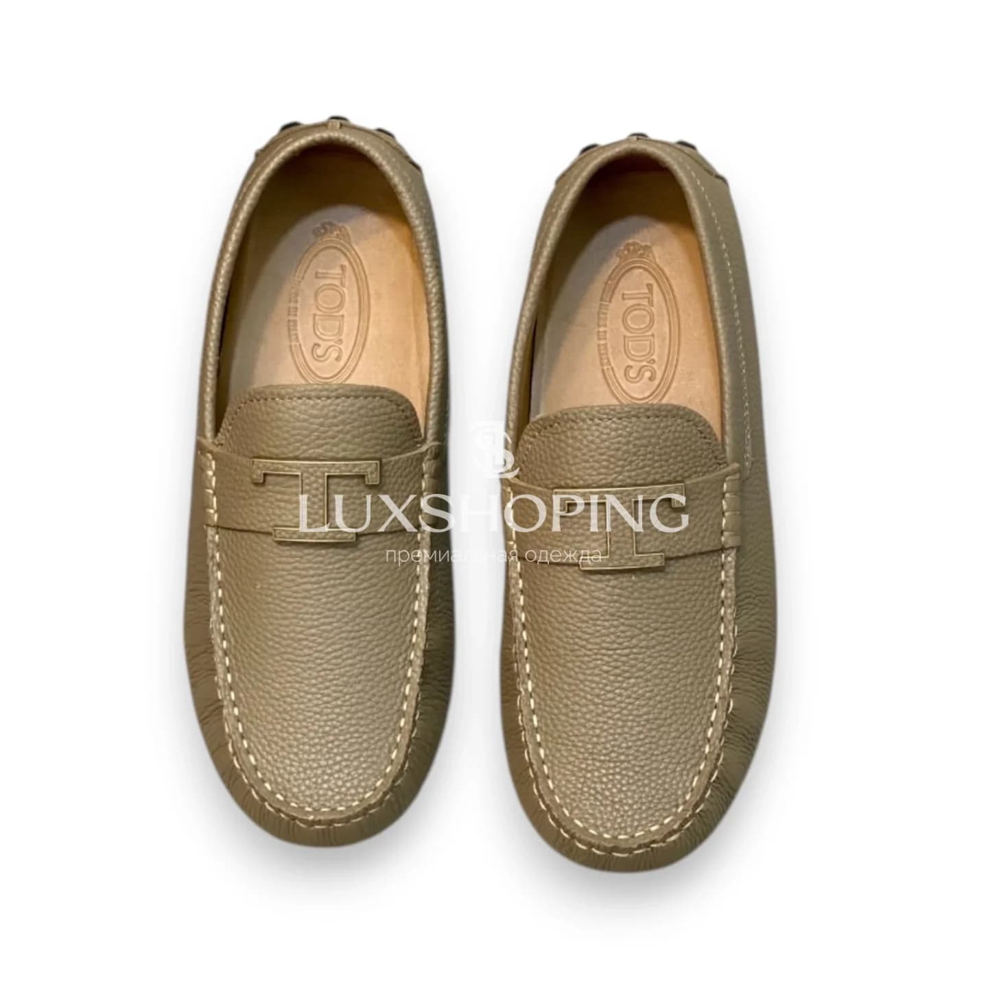 Мокасины Tods кожанные бежевые m12