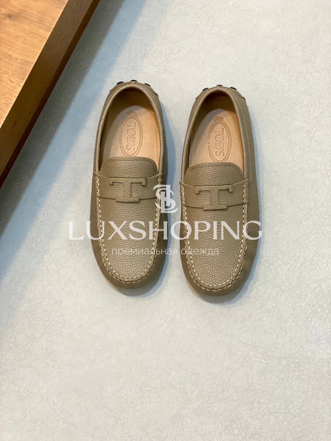Мокасины Tods кожанные бежевые m12 - фото 2