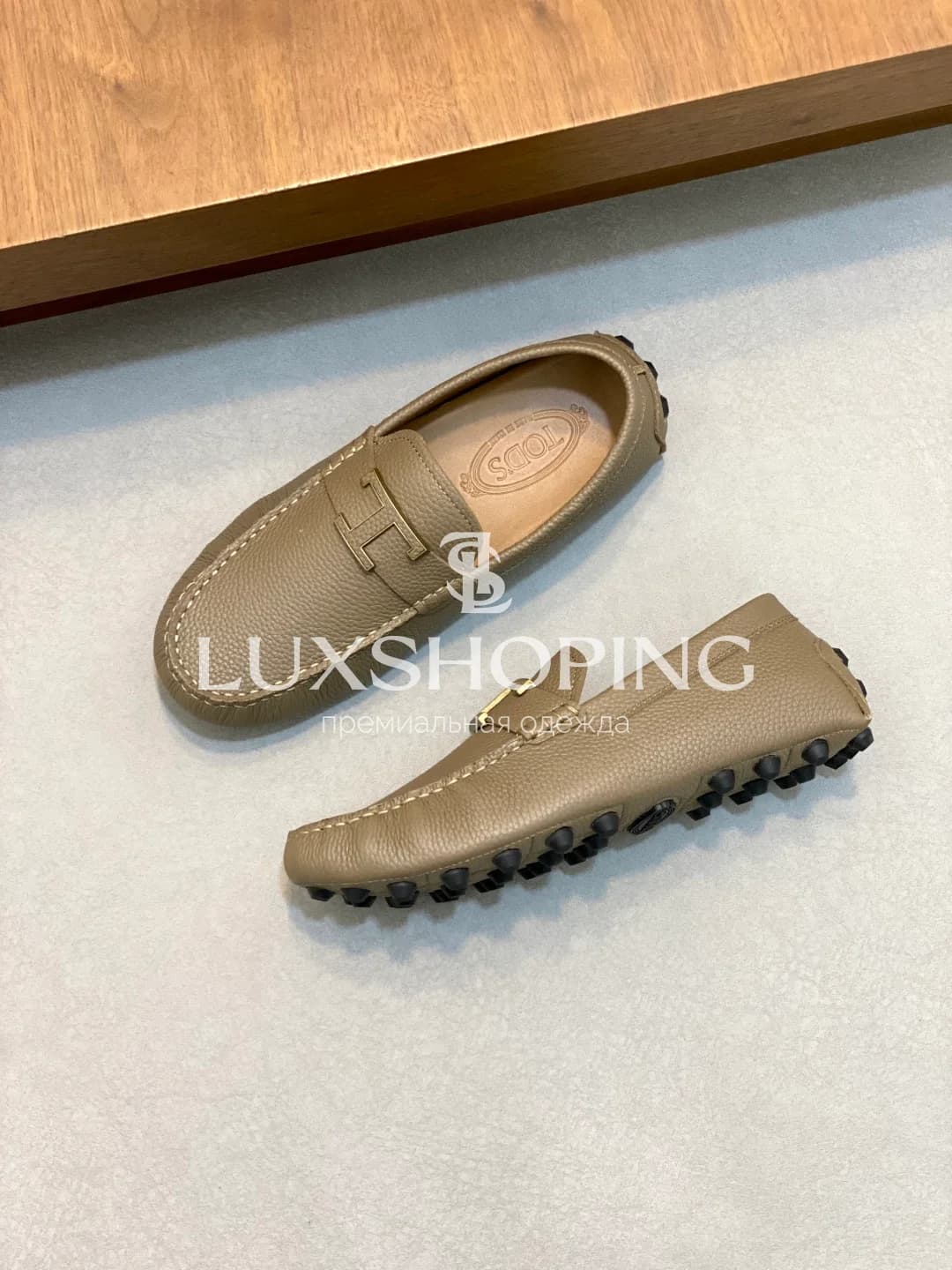 Мокасины Tods кожанные бежевые m12 - фото 5