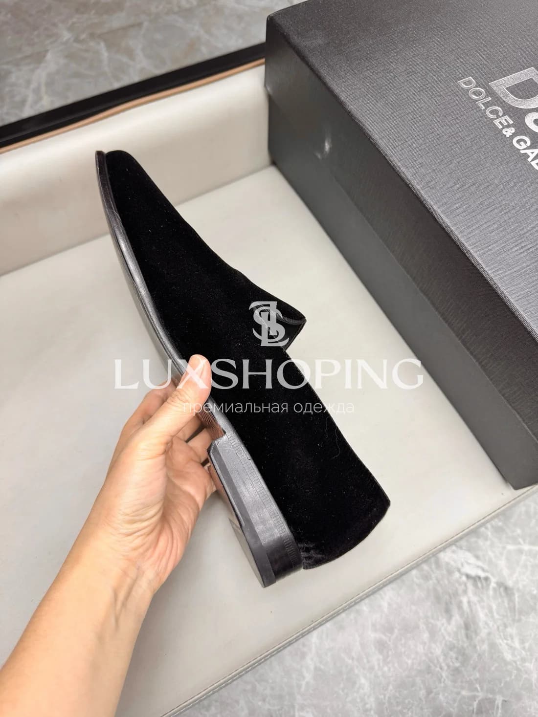 Мокасины DG Bernini бархатные черные m13 - фото 6