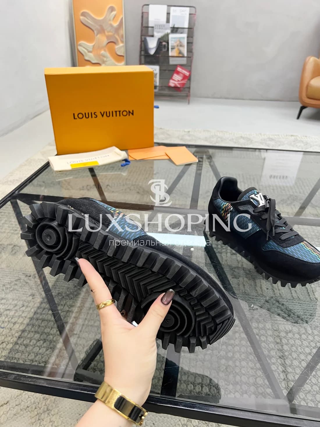 Кроссовки Louis Vuitton темные k1 - фото 9