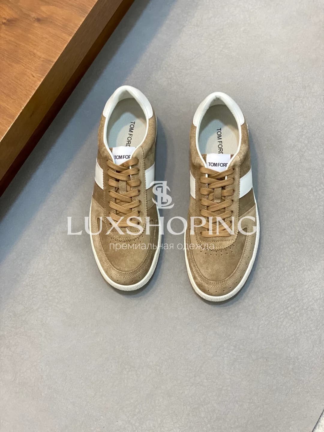 Кеды Tom Ford замшевые бежевые - фото 2