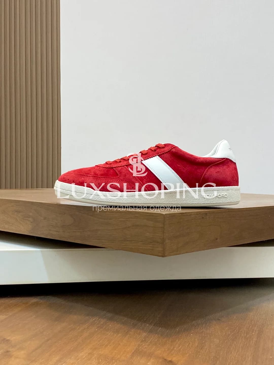 Кеды Tom Ford замшевые красные - фото 3