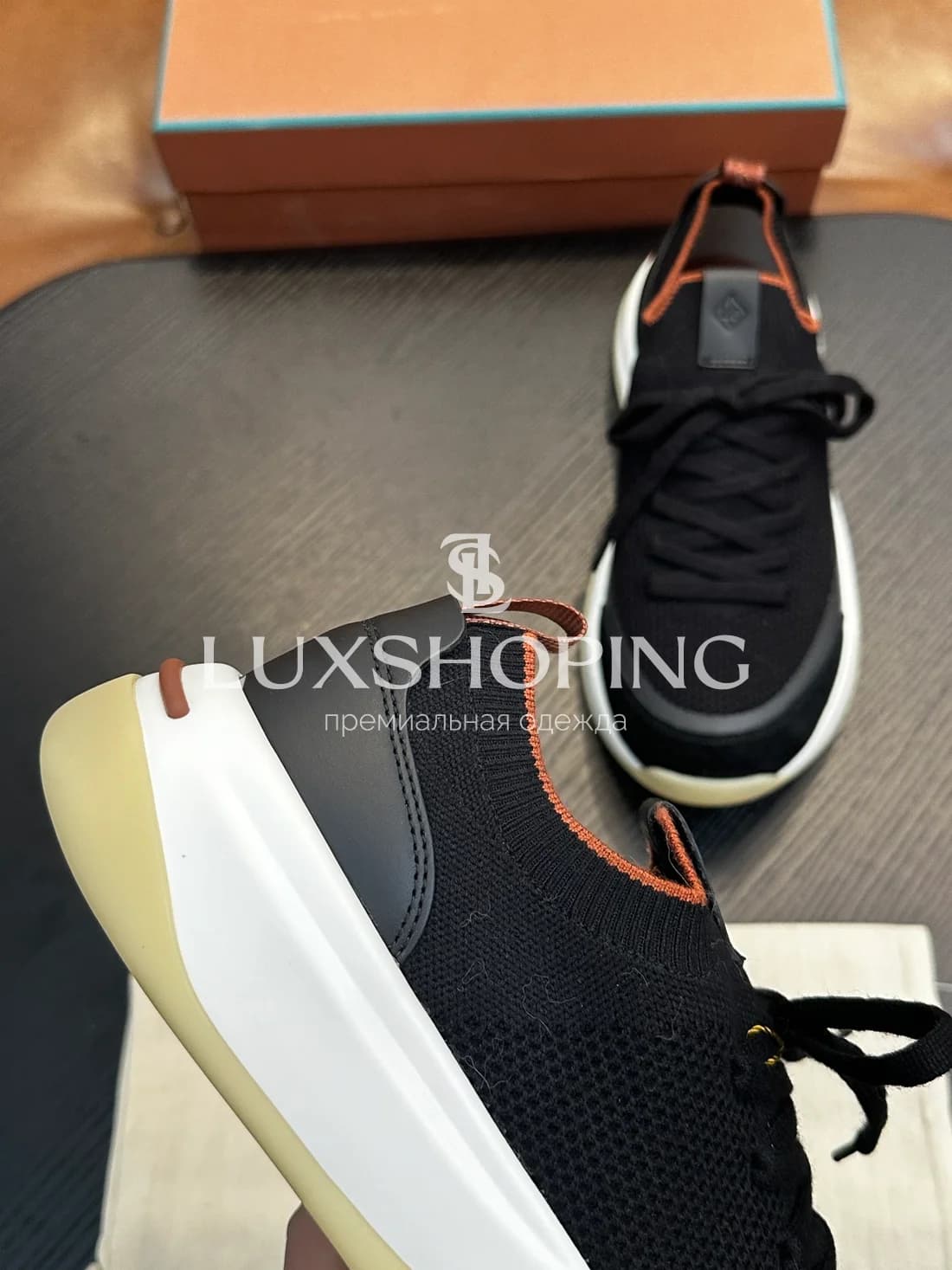 Чёрные кроссовки Loro Piana 410 Walk Wish - фото 6