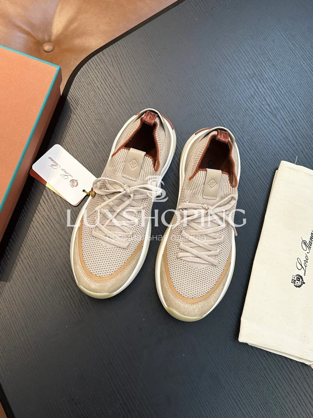 Бежевые кроссовки Loro Piana 410 Walk Wish - фото 2