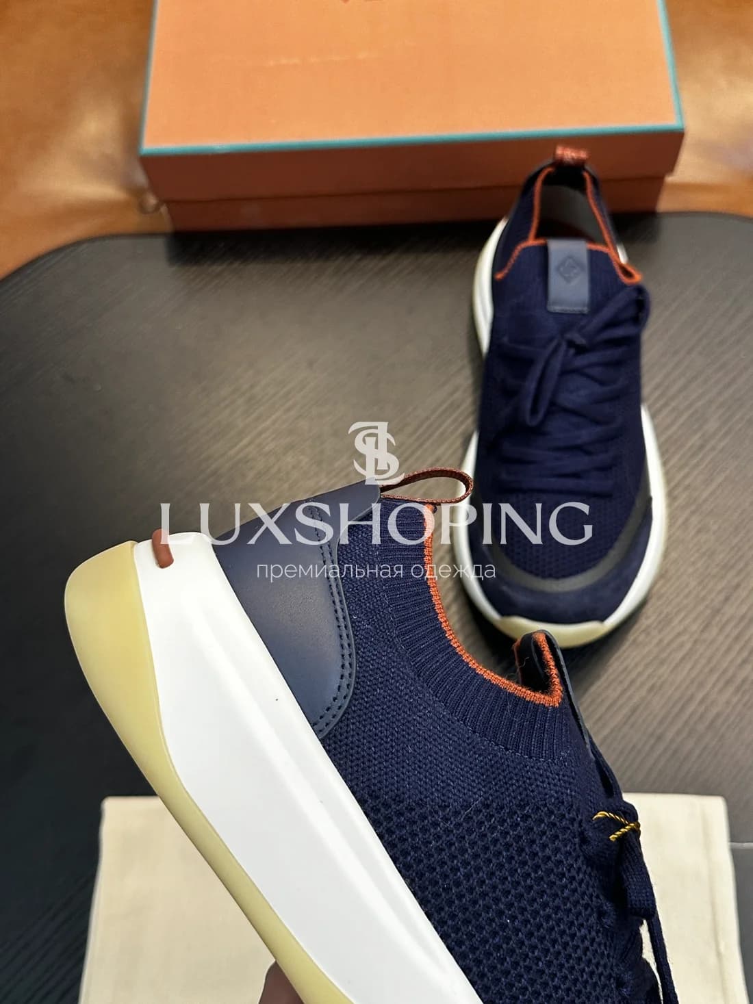 Синие кроссовки Loro Piana 410 Walk Wish - фото 4