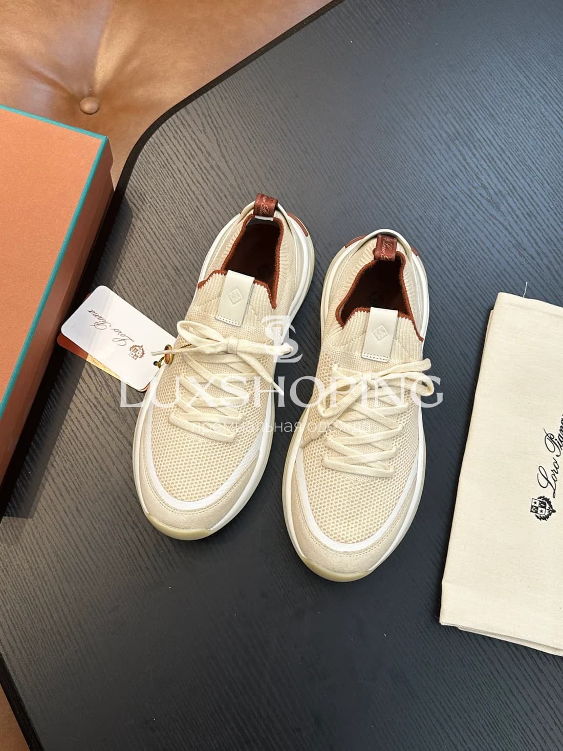 Молочные кроссовки Loro Piana 410 Walk Wish - фото 3