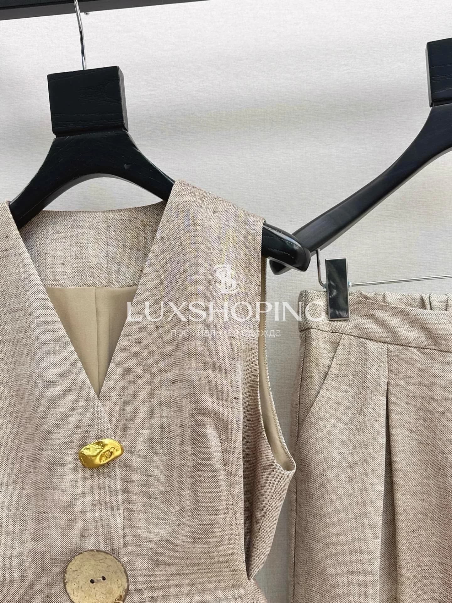 Костюм Loro Piana с жилетом и широкими брюками - фото 5