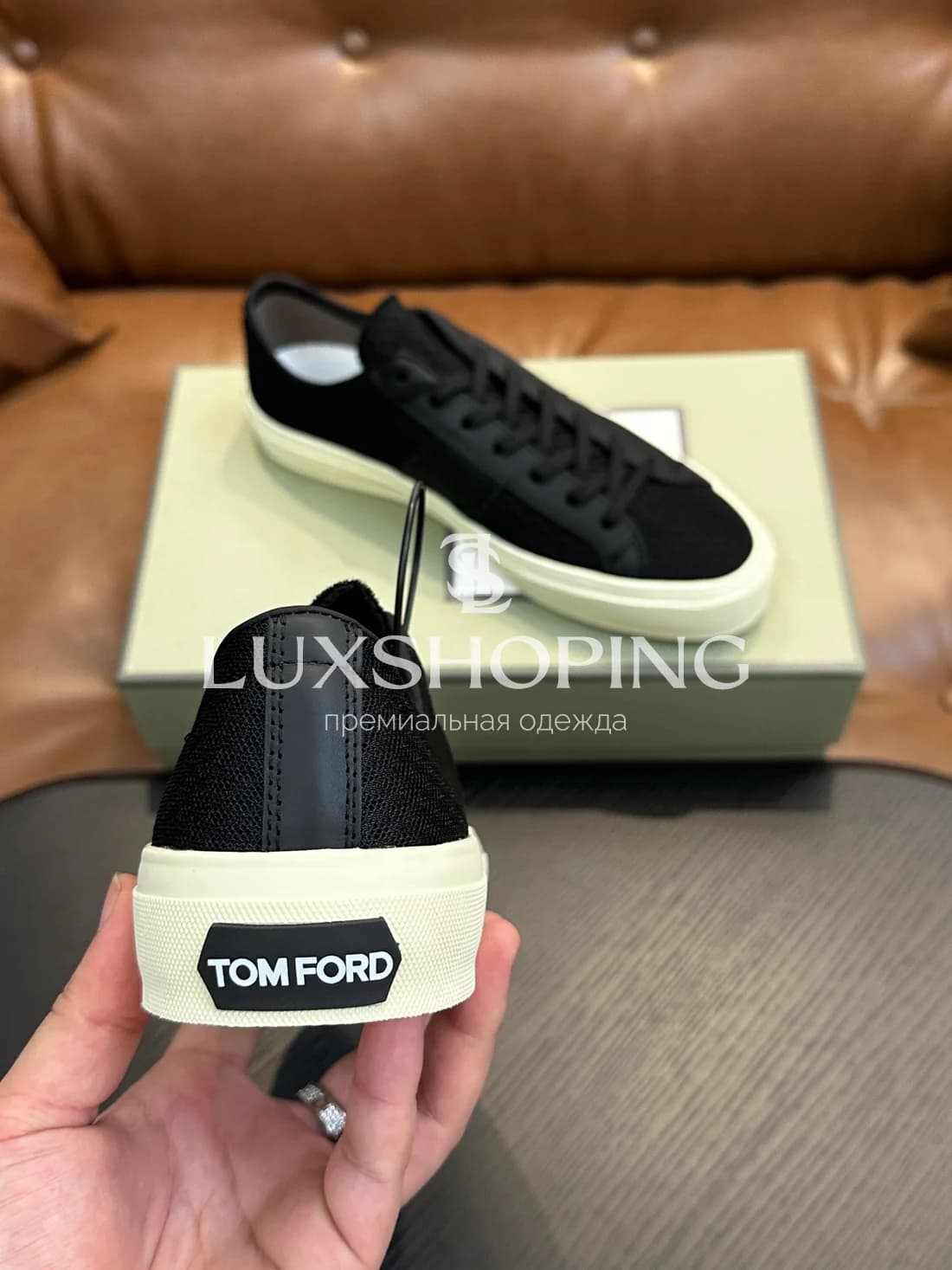 Кеды Tom Ford Cambridge сетчатые черные - фото 6