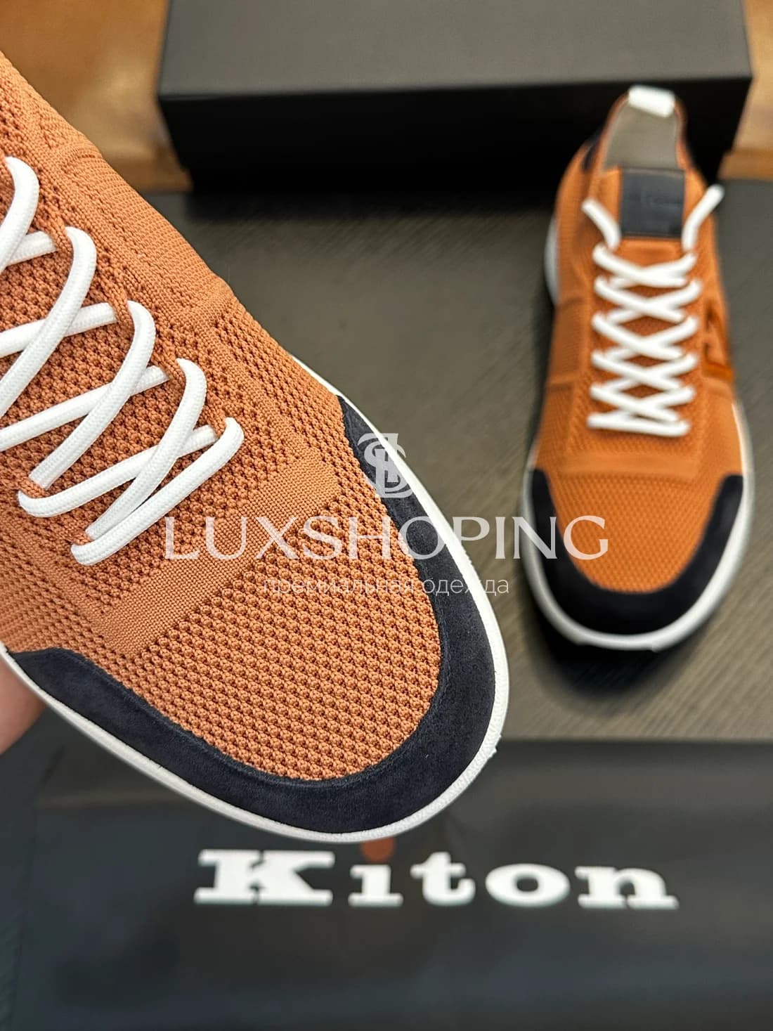 Оранжевые кроссовки Kiton Mesh - фото 4