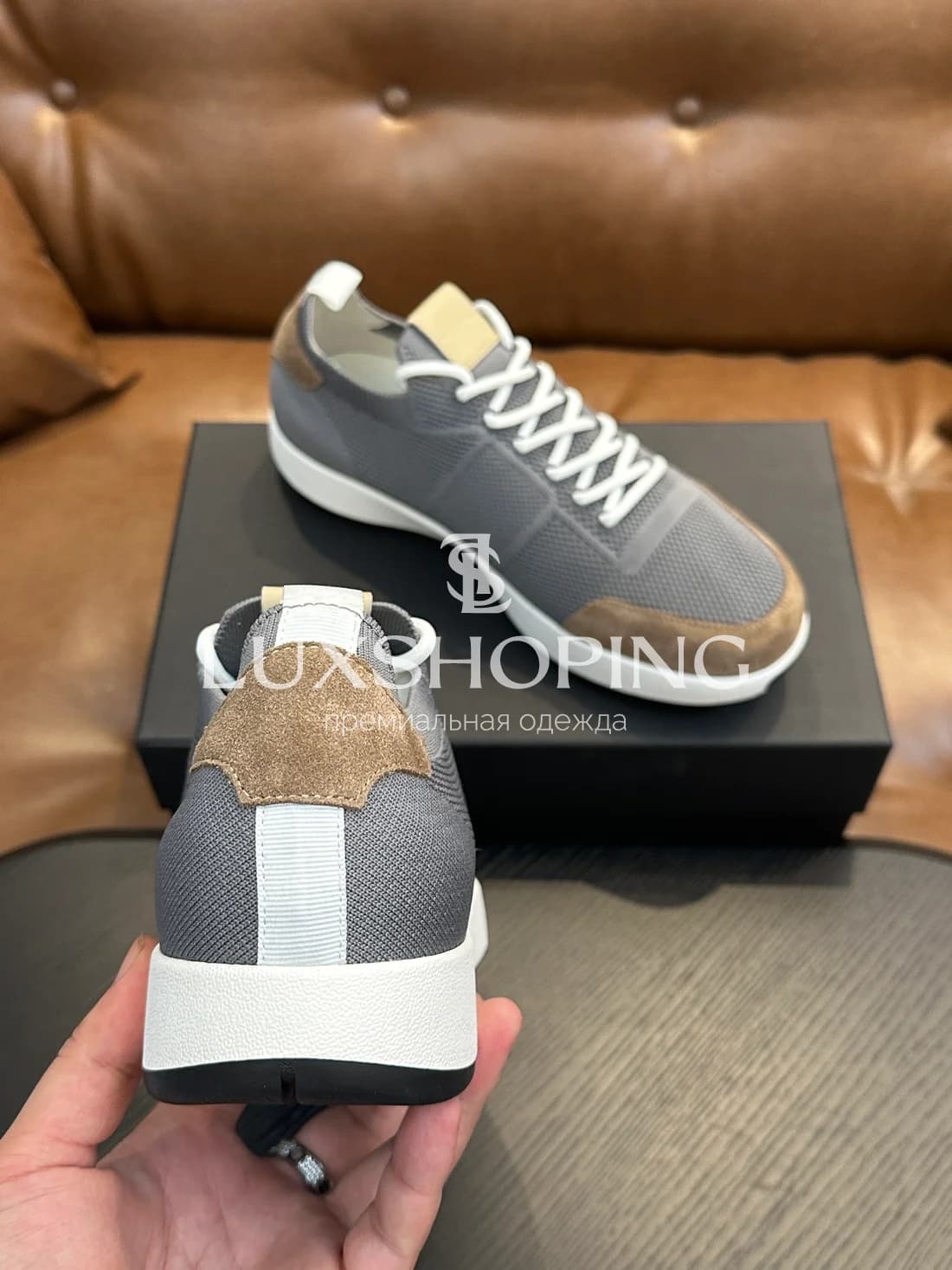 Серые кроссовки Kiton Mesh - фото 7