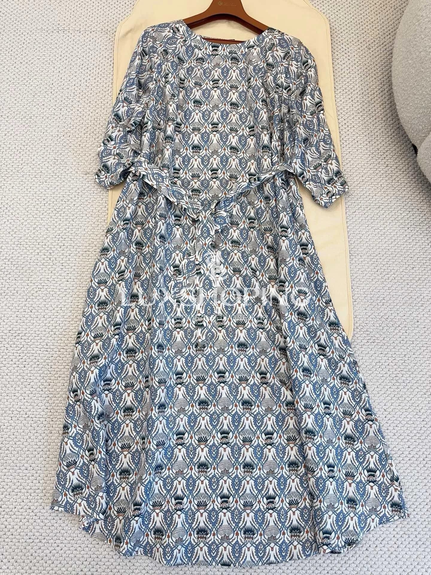 Платье Loro Piana "Mina" из шёлкового шантунга с авторским принтом - фото 2