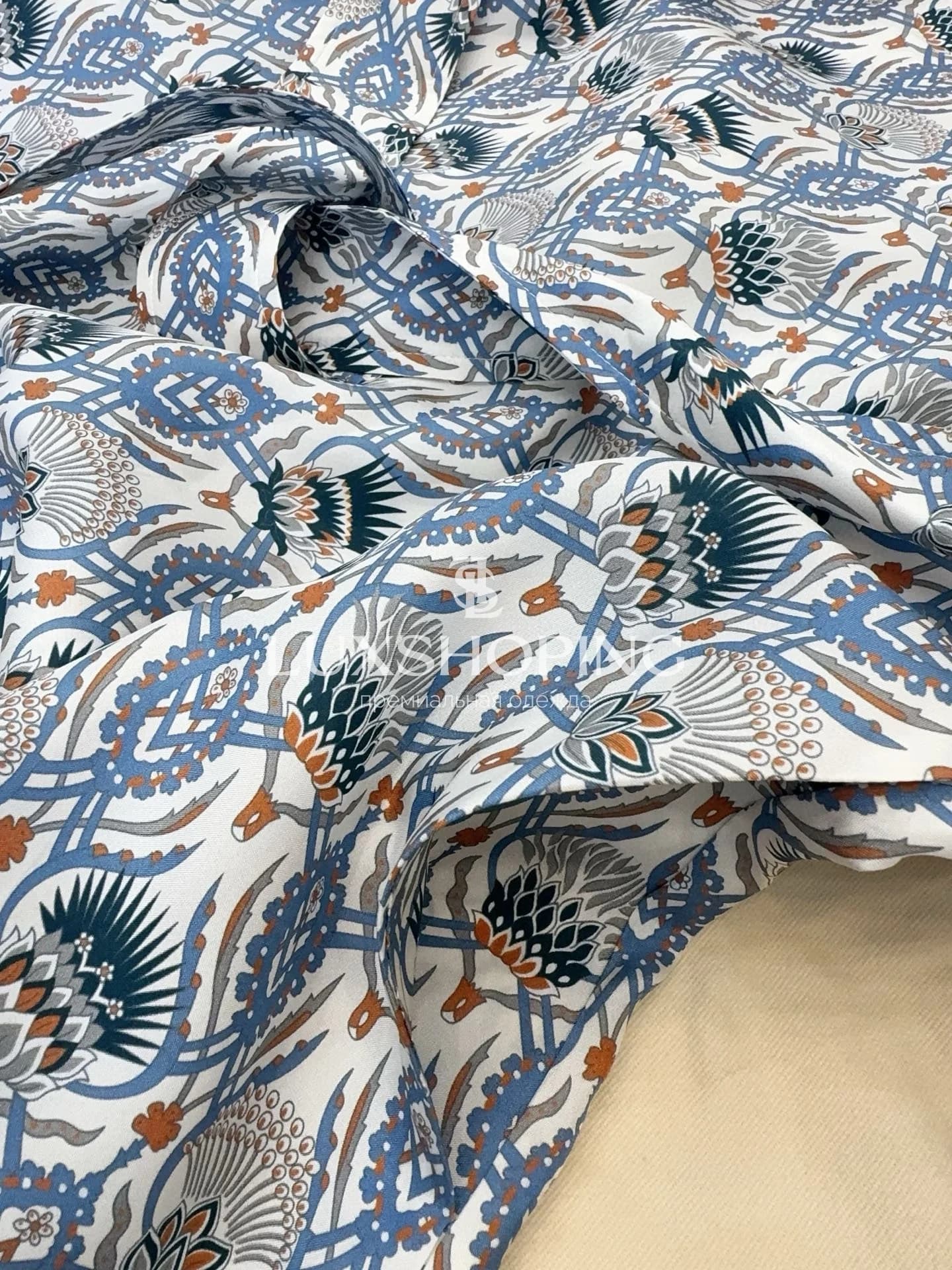 Платье Loro Piana "Mina" из шёлкового шантунга с авторским принтом - фото 5