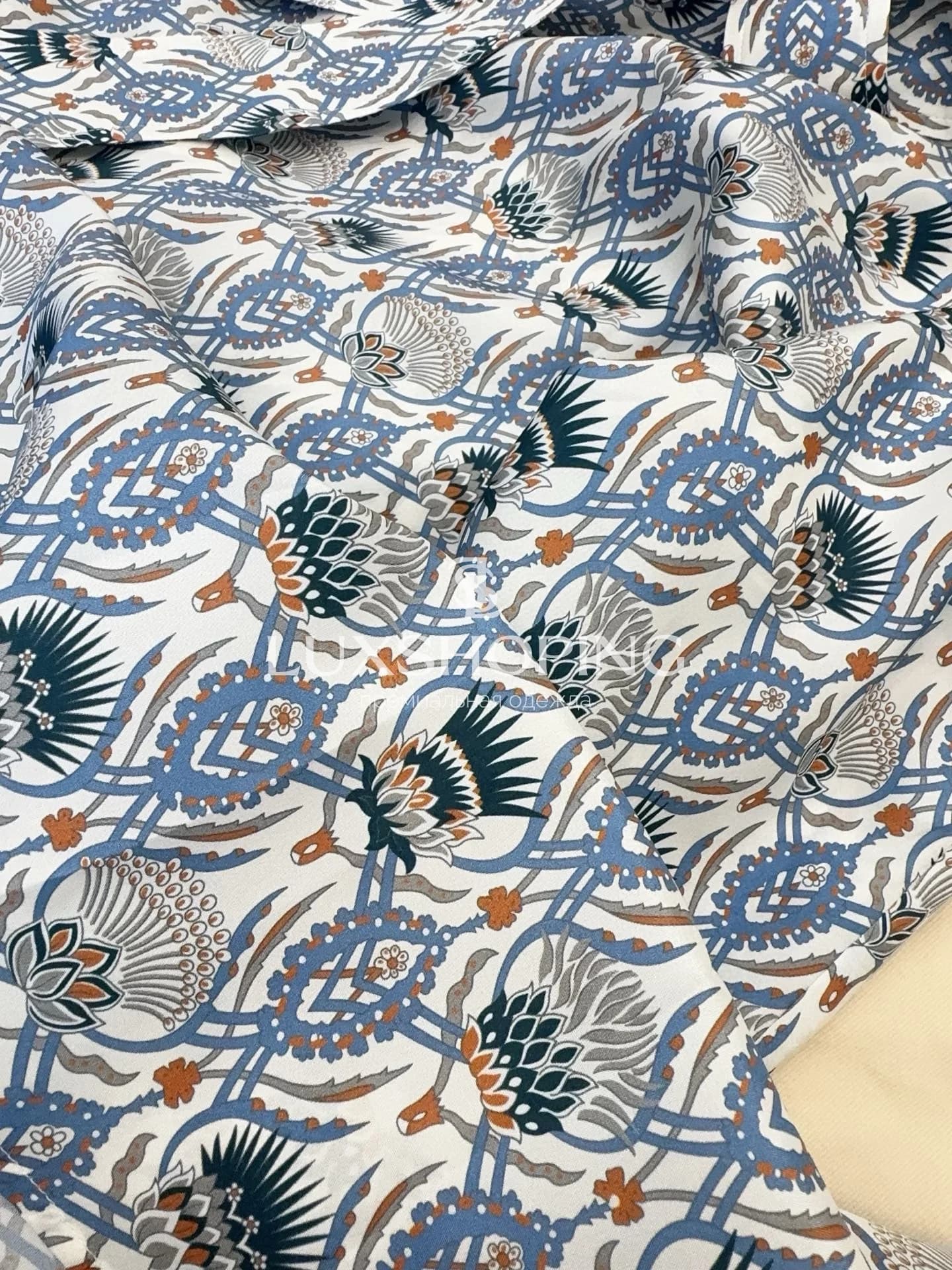 Платье Loro Piana "Mina" из шёлкового шантунга с авторским принтом - фото 7