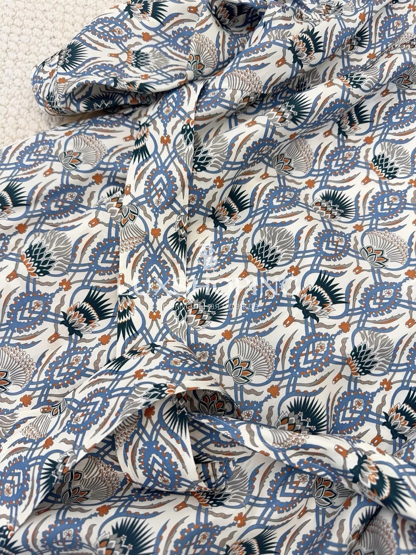 Платье Loro Piana "Mina" из шёлкового шантунга с авторским принтом - фото 8