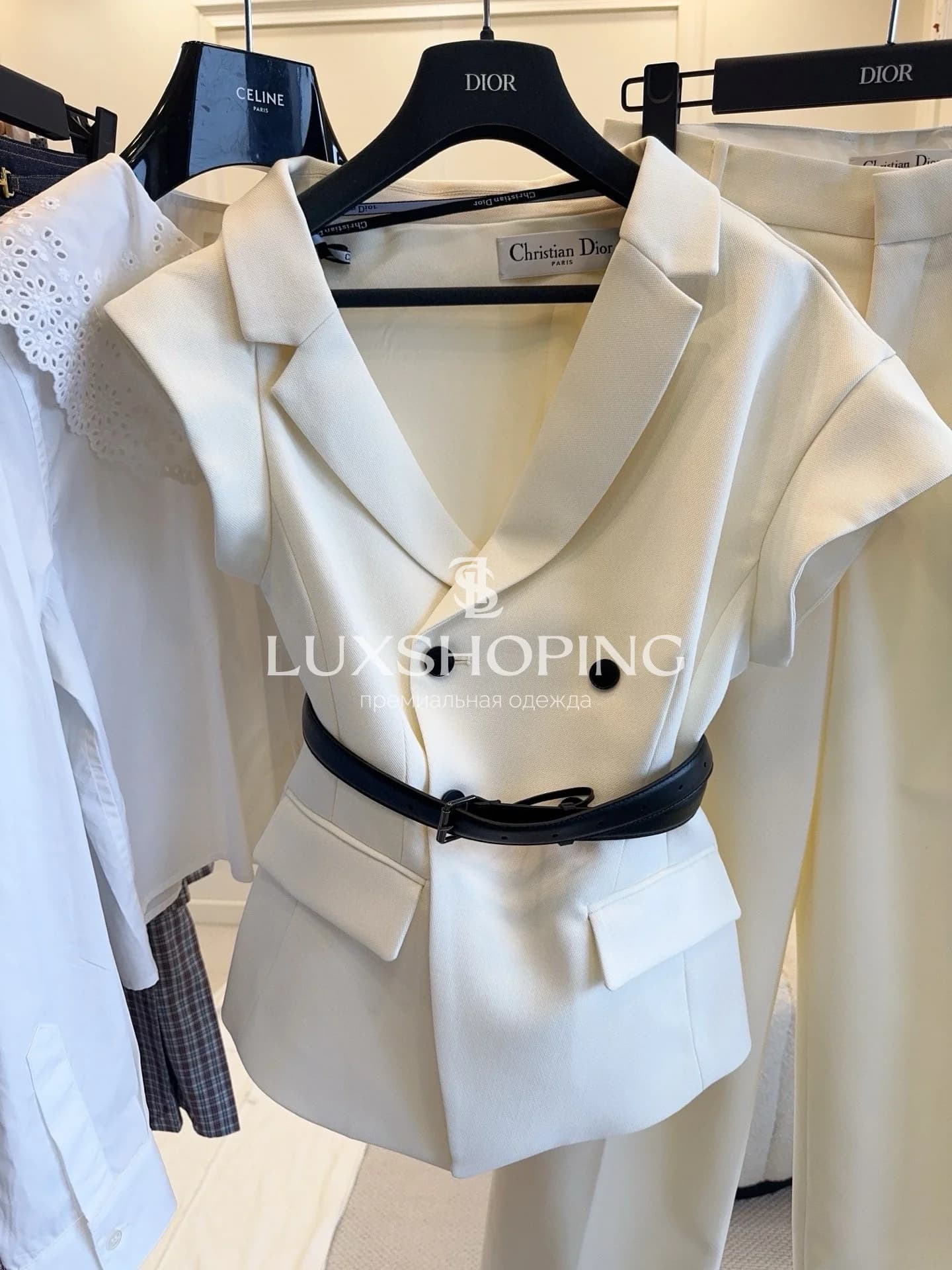 Костюм Dior 2025 – Лимитированная подиумная модель с асимметричным жакетом - фото 12