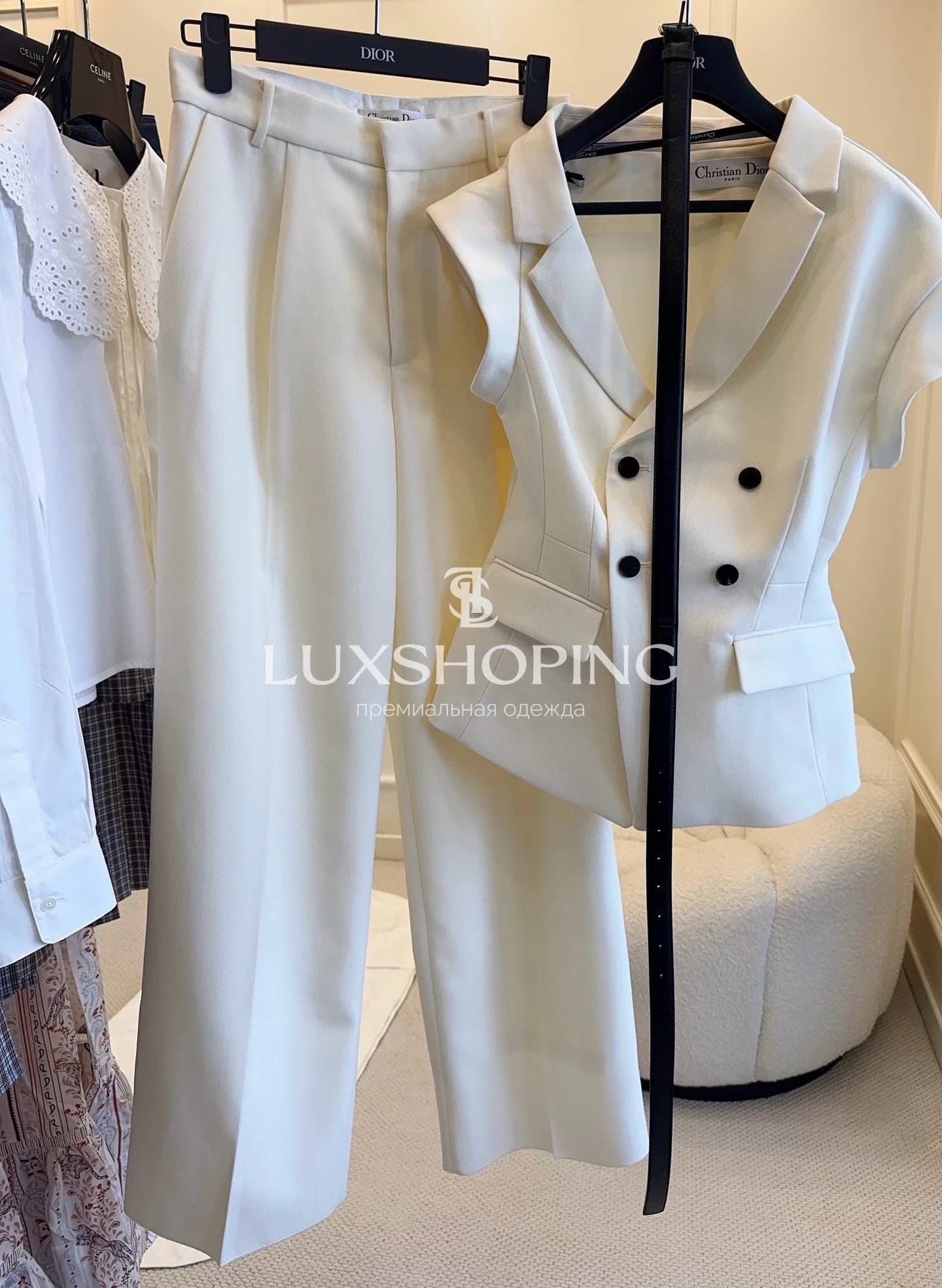 Костюм Dior 2025 – Лимитированная подиумная модель с асимметричным жакетом - фото 10