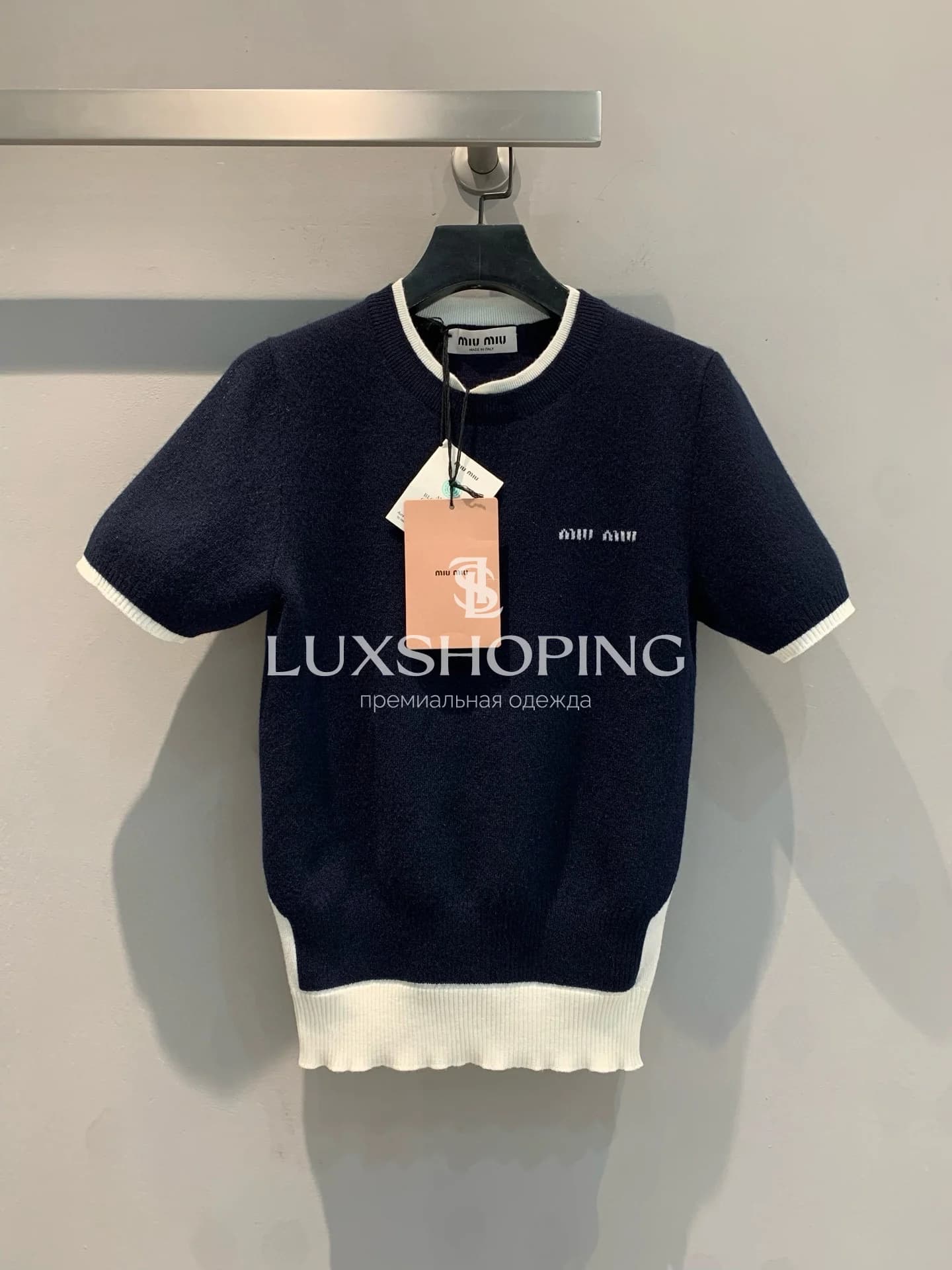 Джемпер Miu Miu с коротким рукавом из кашемира и шерсти - фото 2