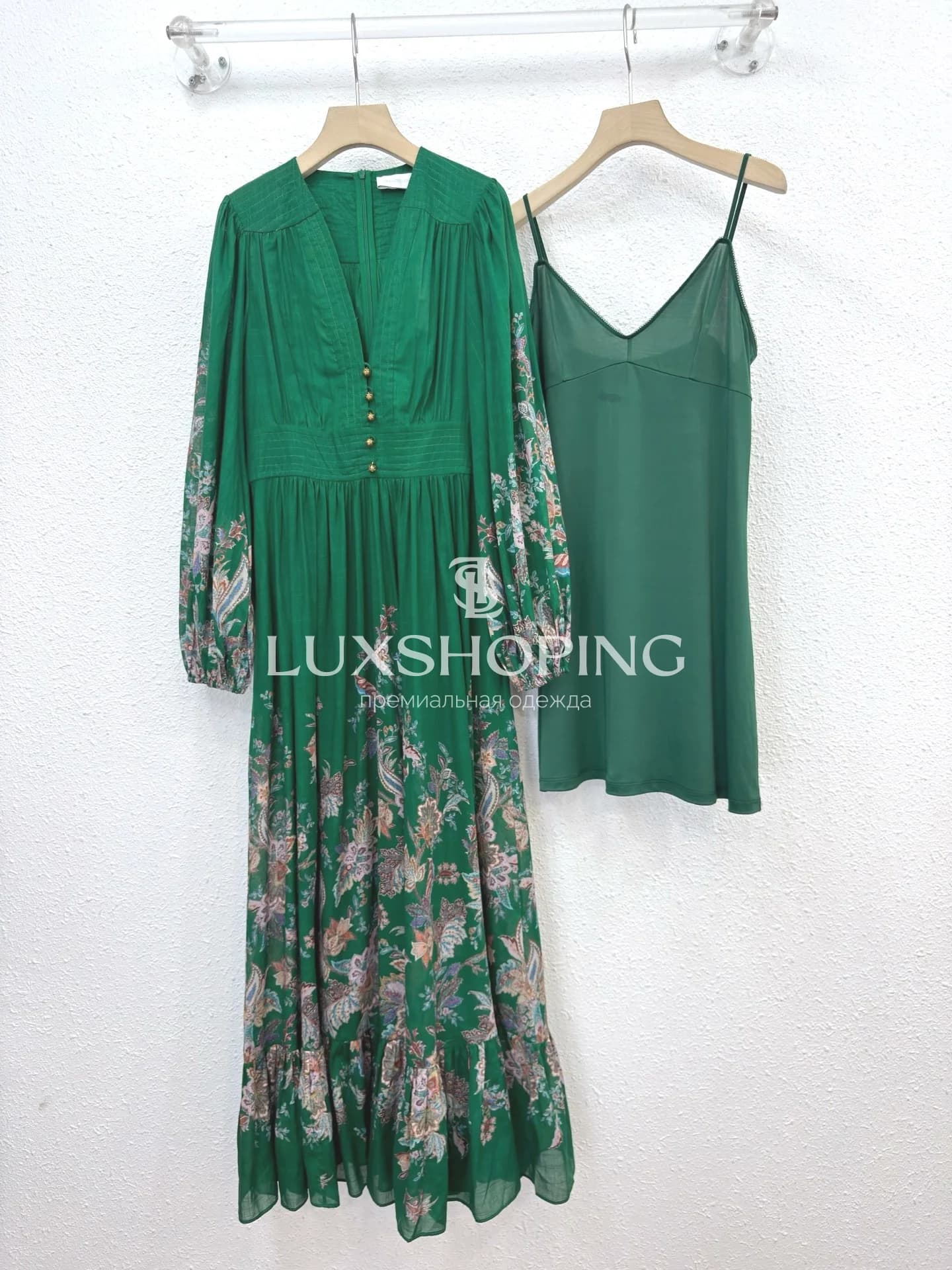 Zimmermann платье в пол зеленое - фото 3