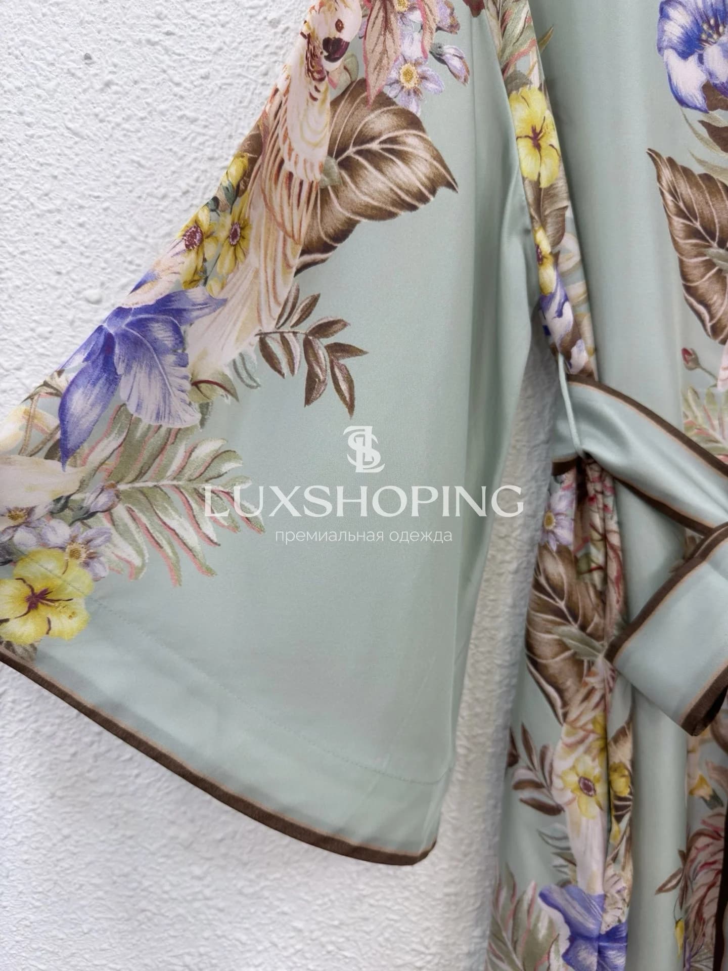 Zimmermann Платье-туника из шелка Coco в цвете Sage Multi Floral - фото 4