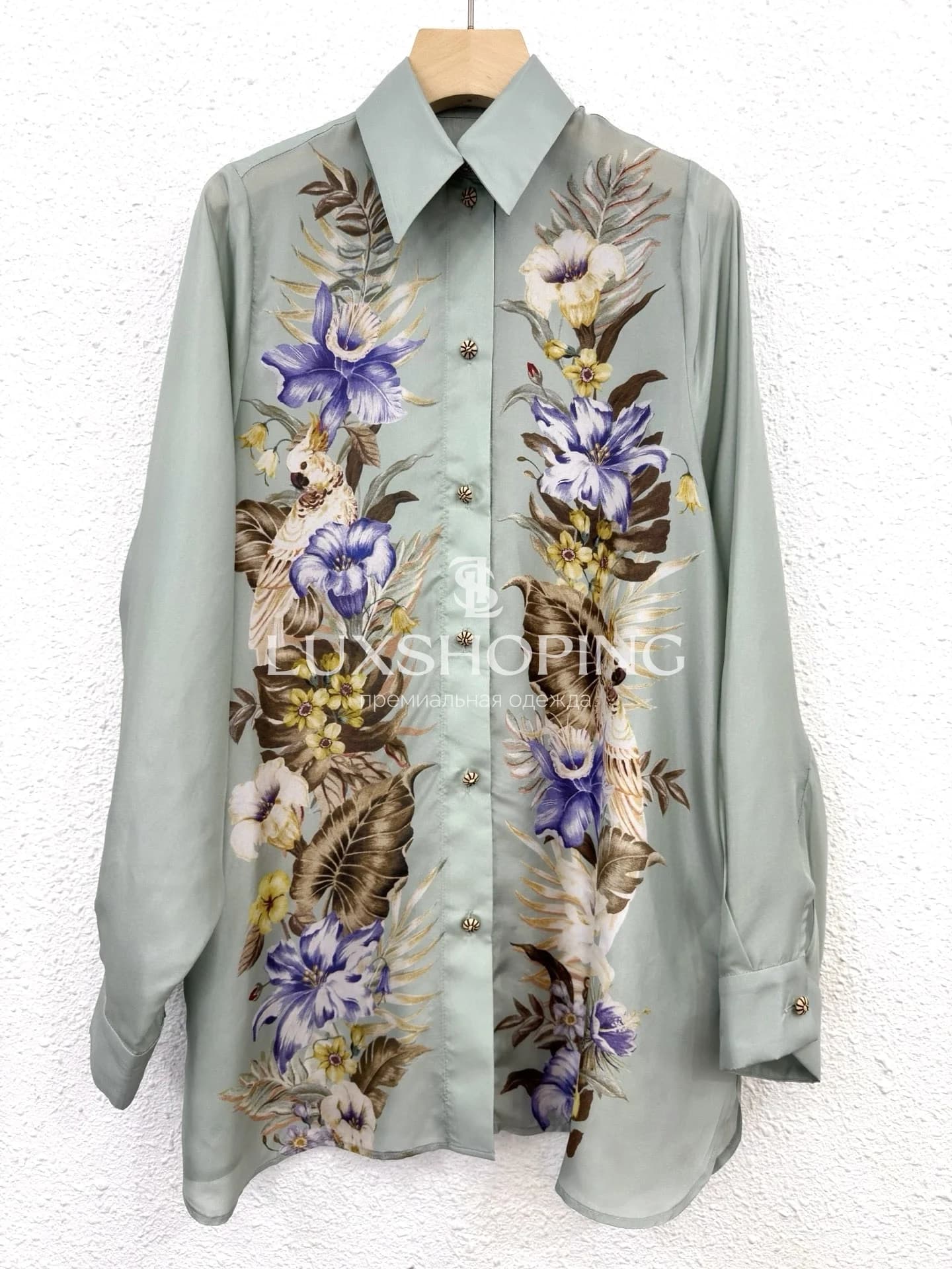 Zimmermann "Coco" комплект из рубашки и широких брюк из шелка с цветочным принтом - фото 2