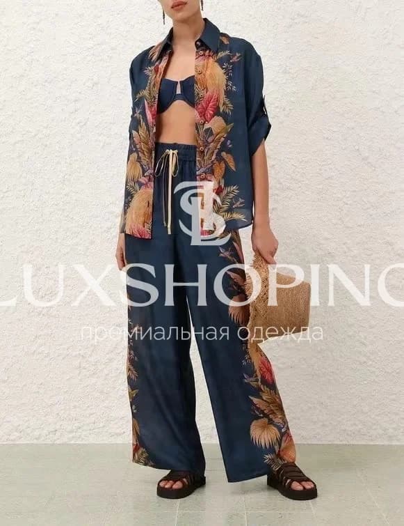 Комплект Zimmermann Ascension из 100% шелка с тропическим принтом - фото 5