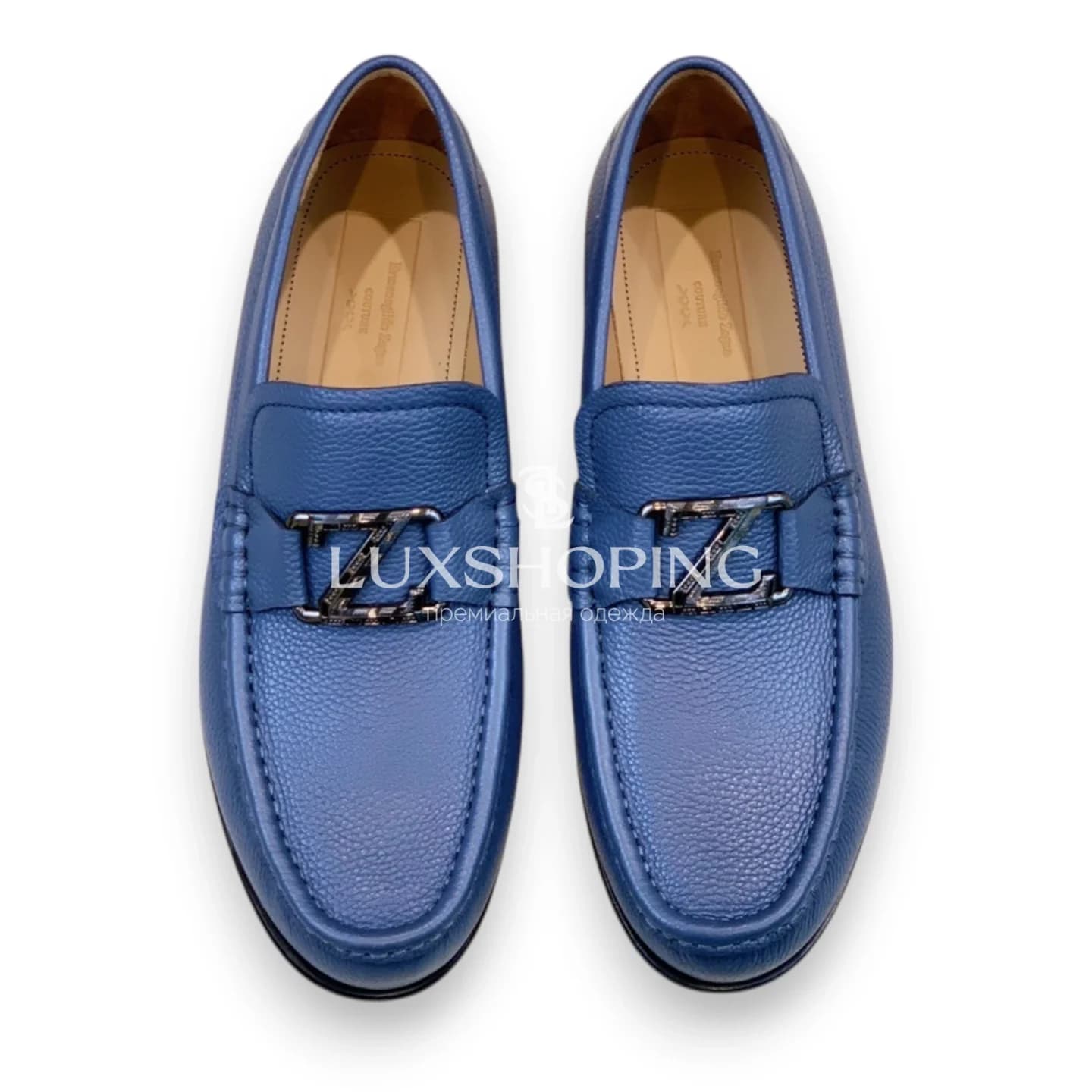 Синие мокасины Zegna