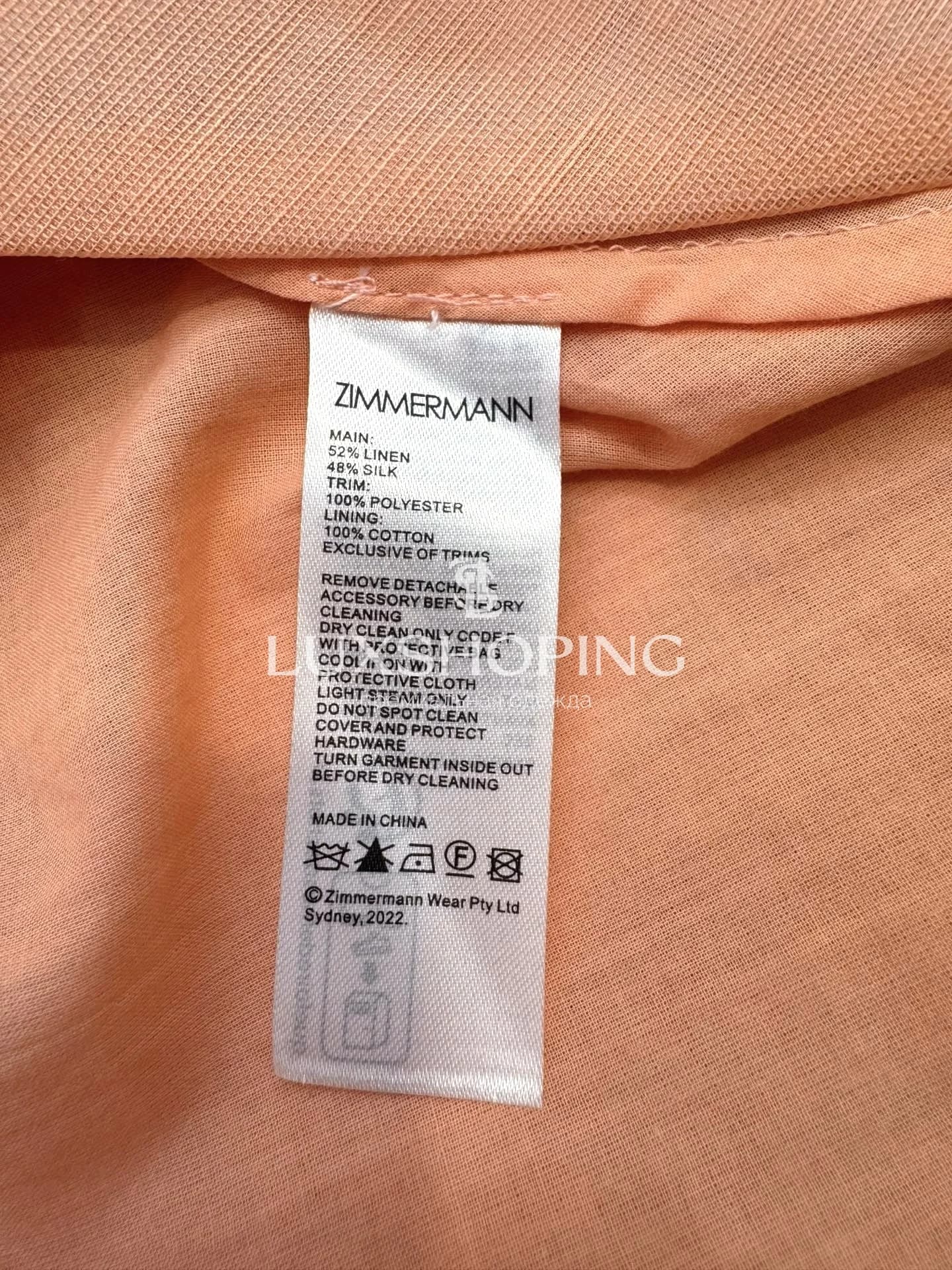 Платье Zimmermann "Natura Corset Dress" — персиковое миди из льна и шелка с корсетным лифом - фото 13