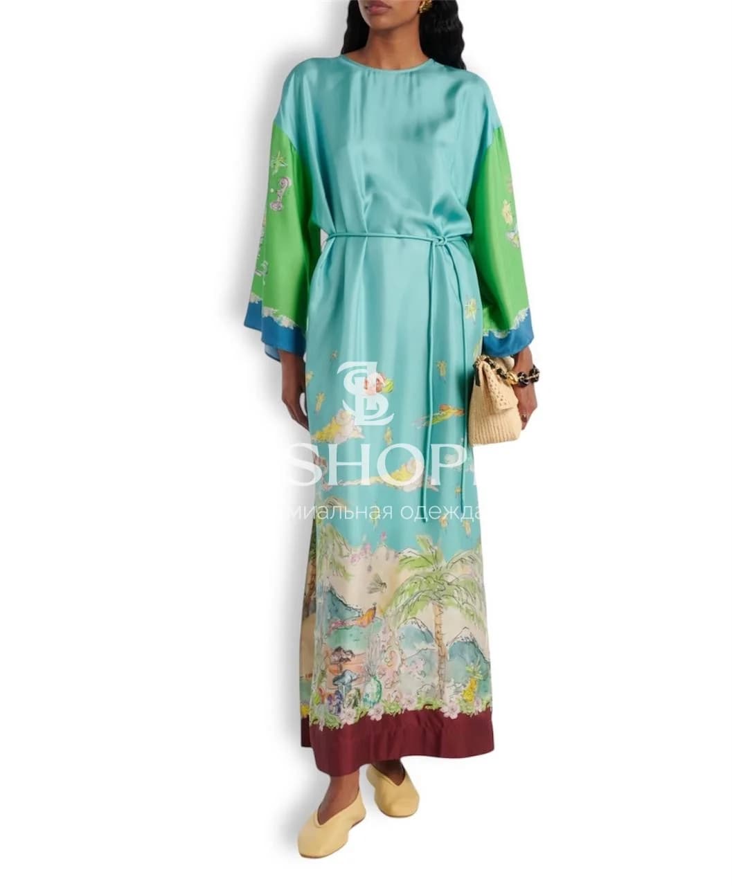 Шелковое платье Alemais с принтом