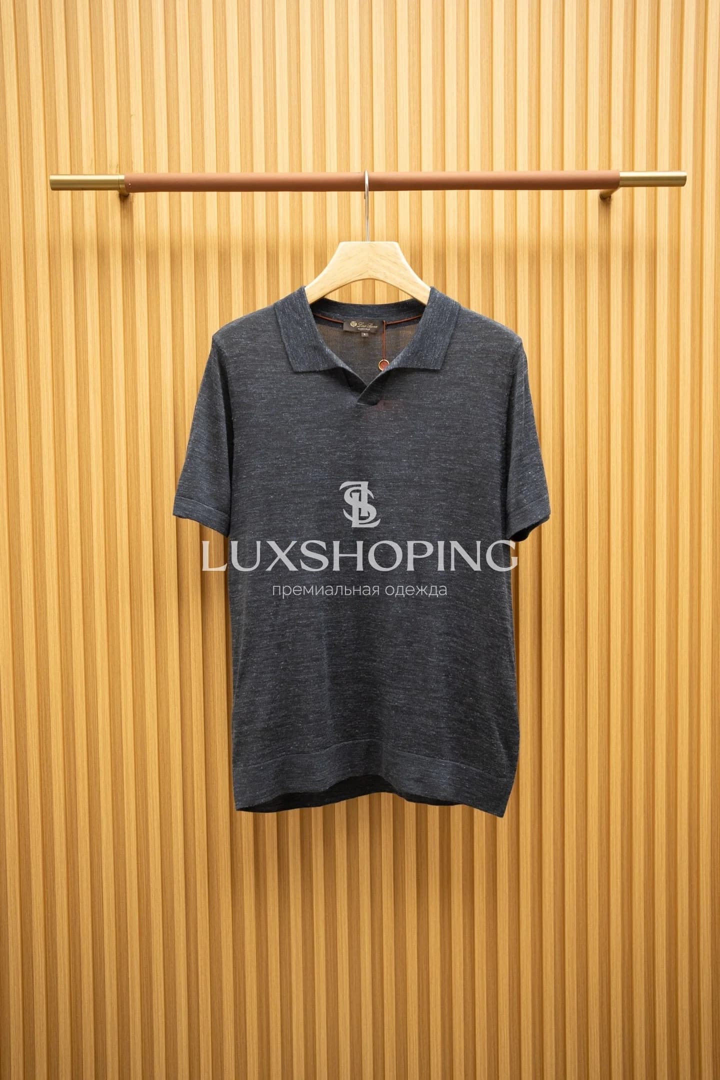 Серая поло Loro Piana Seagull Collar - фото 3