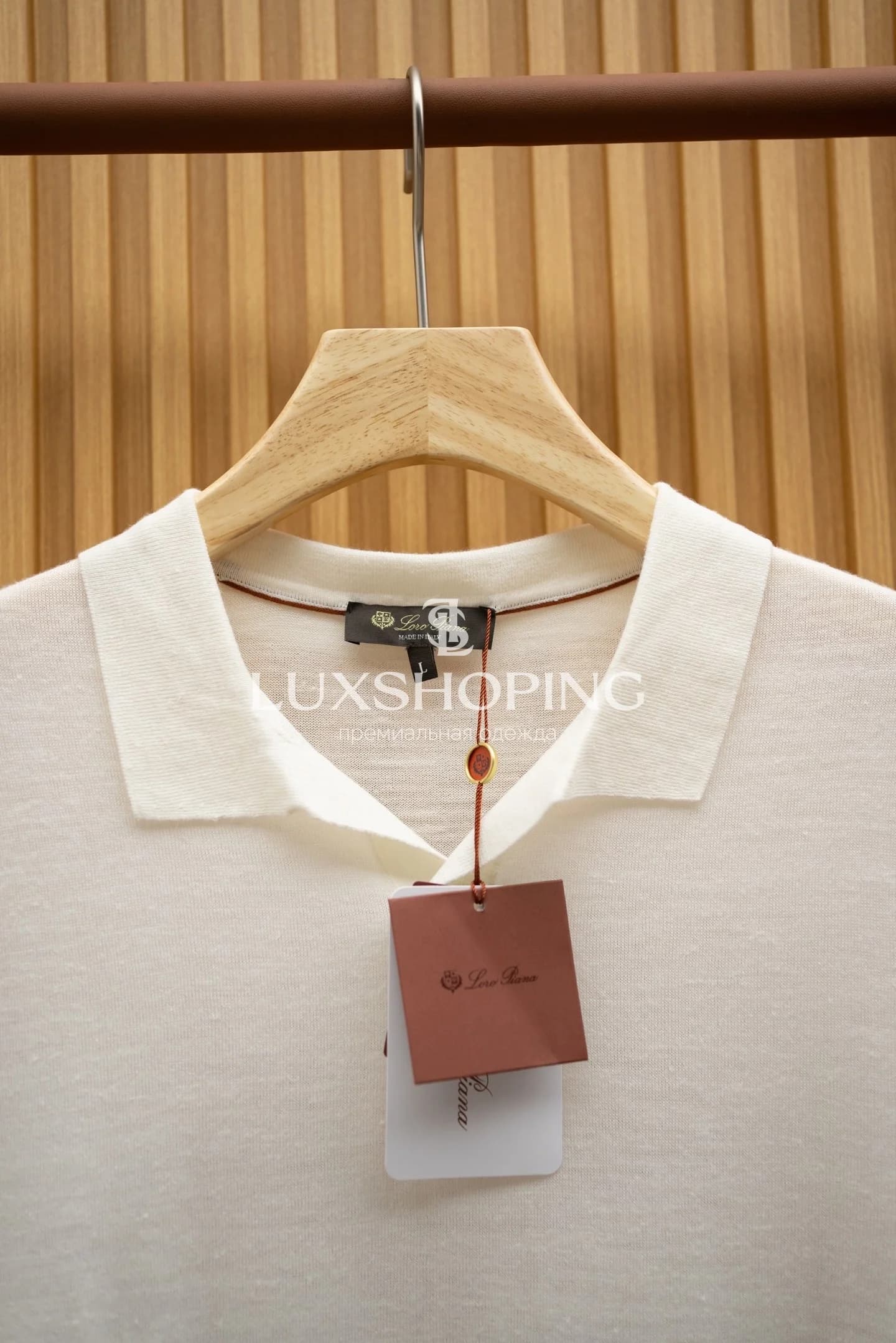 Белая поло Loro Piana Seagull Collar - фото 4