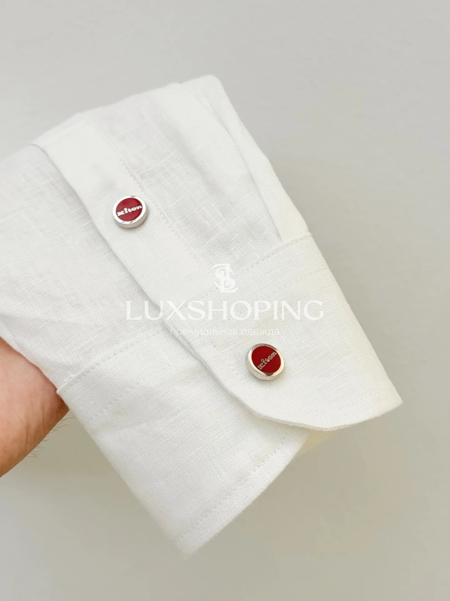 Рубашка Kiton Белый Лён Неаполя - фото 4