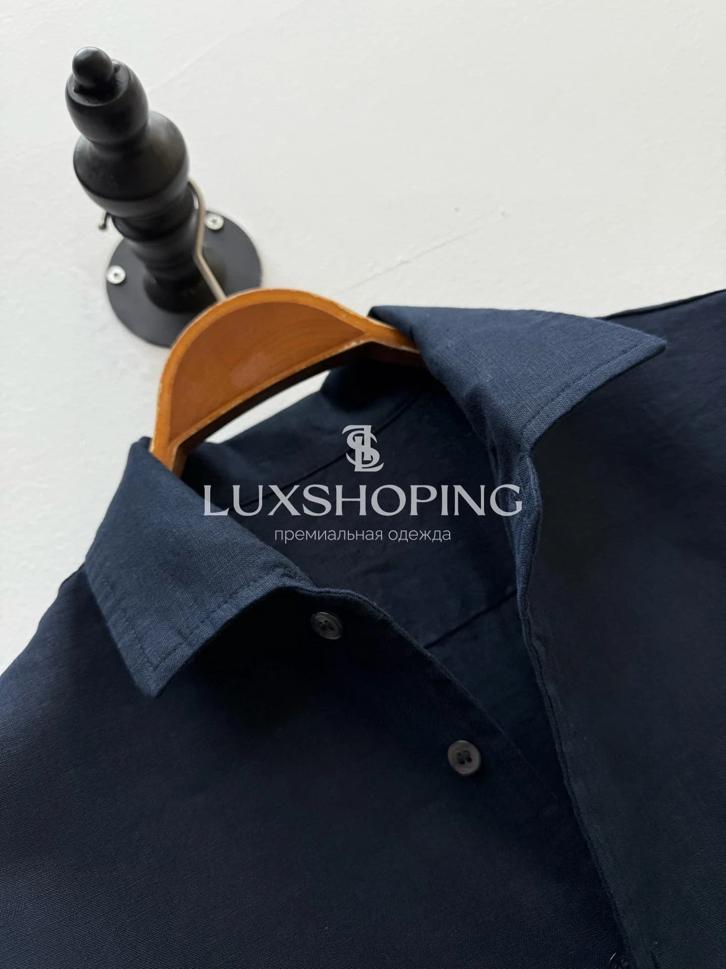 Рубашка Loro Piana Тёмно-синий Лён - фото 2