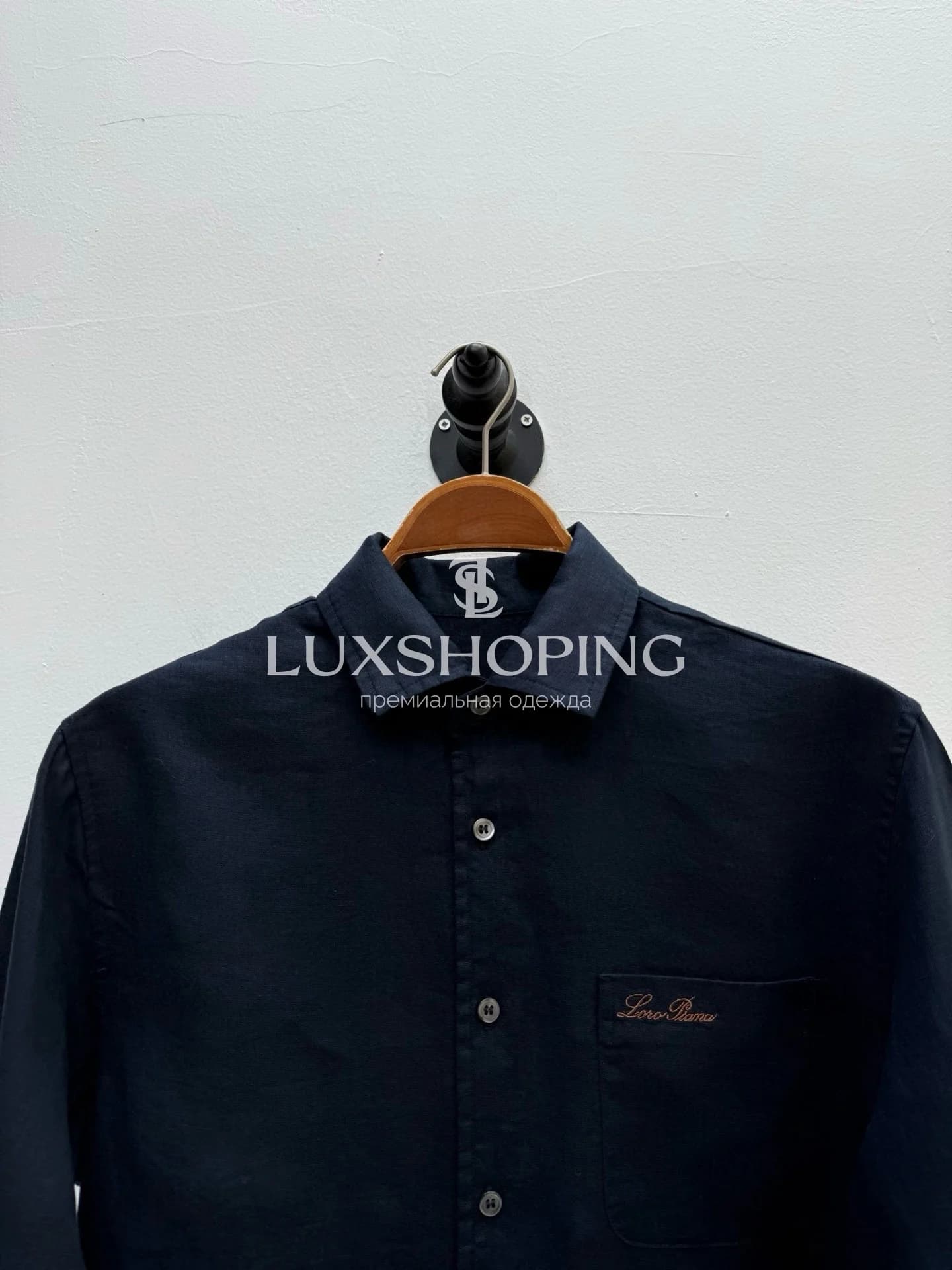 Рубашка Loro Piana Тёмно-синий Лён - фото 6