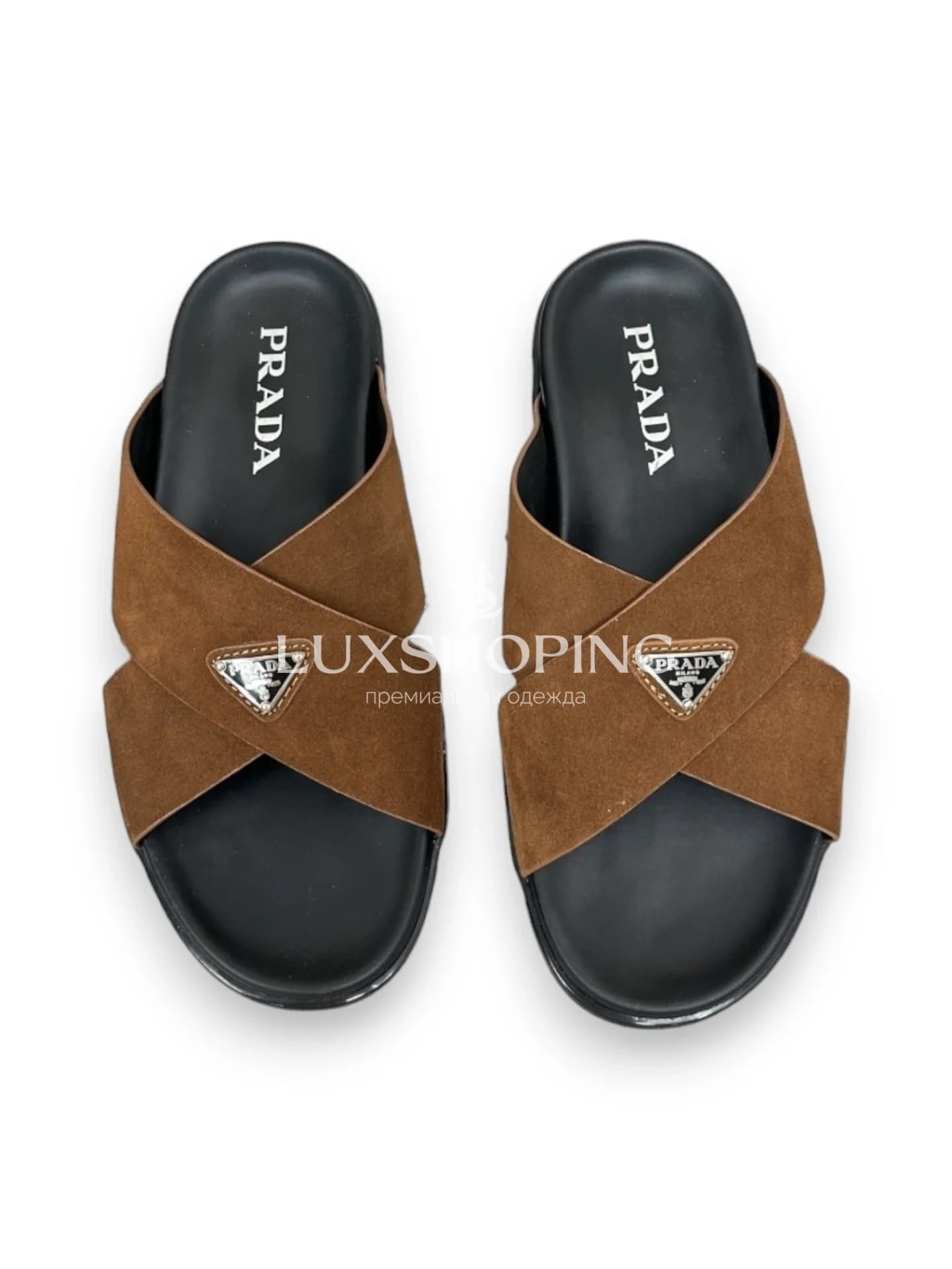 Тапочки Prada Коричневый Бархат