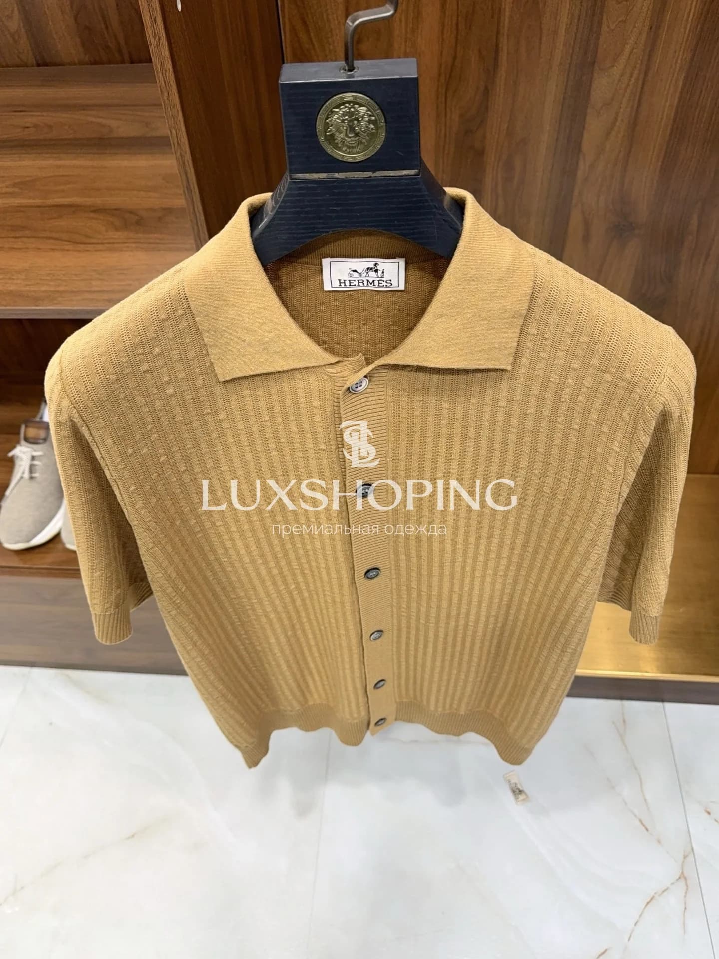 Кардиган Hermes Горчичный Лён и Шёлк - фото 4