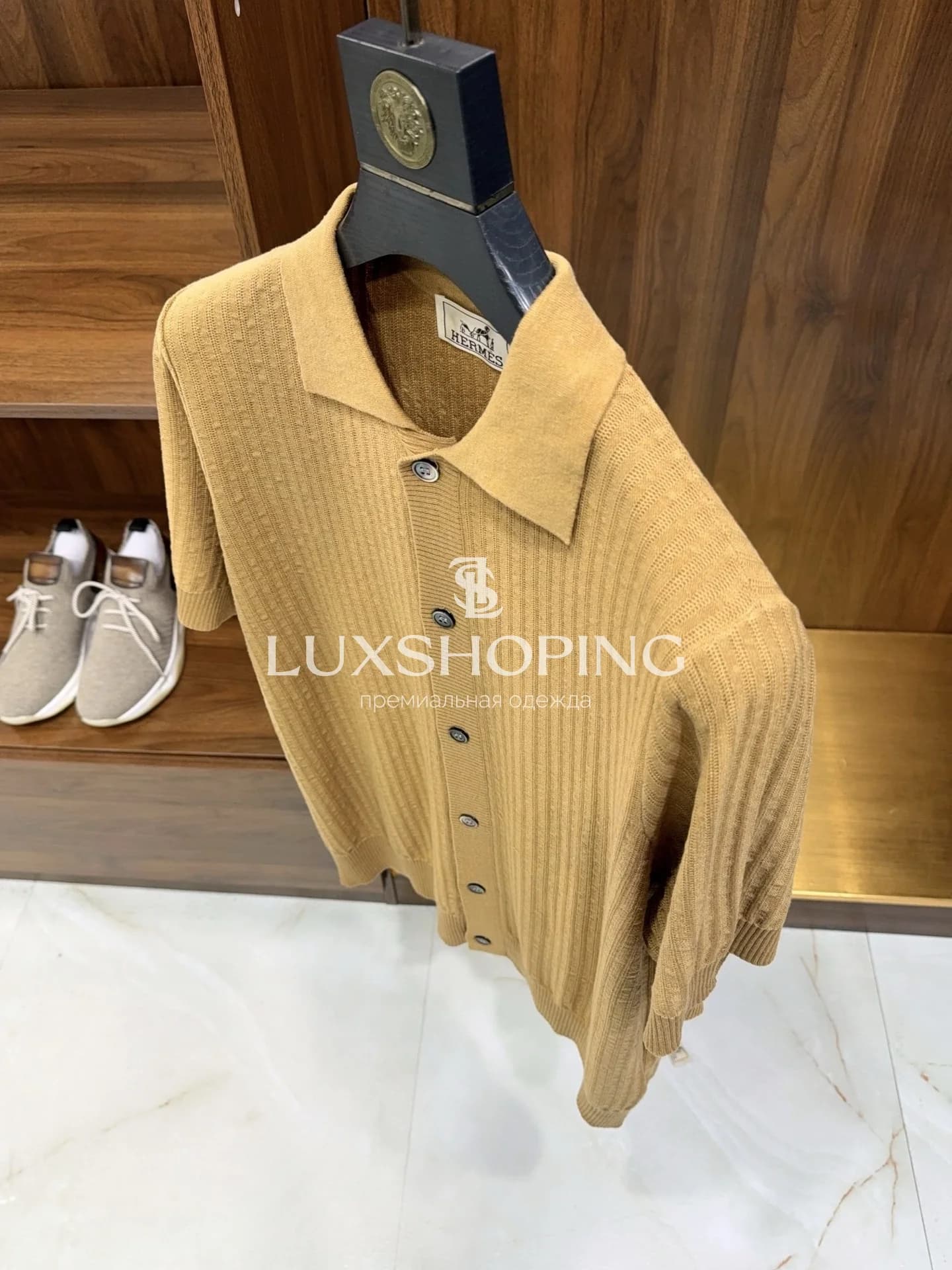 Кардиган Hermes Горчичный Лён и Шёлк - фото 5