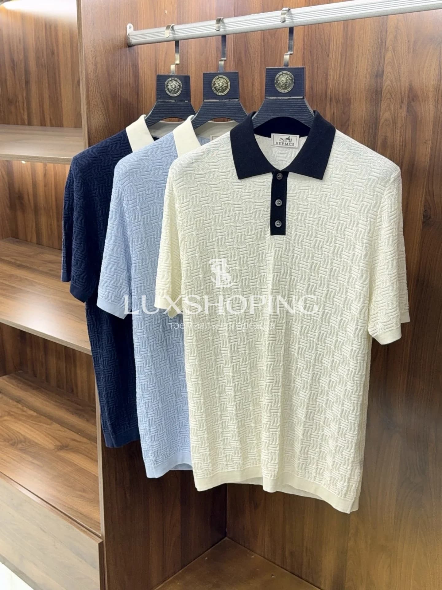 Поло Hermès Белое Триацетатное - фото 3