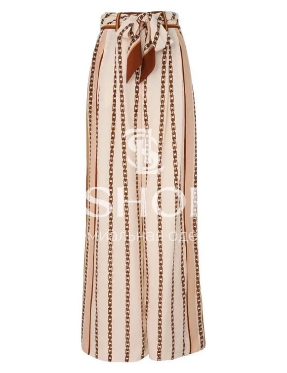 Комплект Zimmermann "Cream Chain" – шелковые рубашка и широкие брюки - фото 9