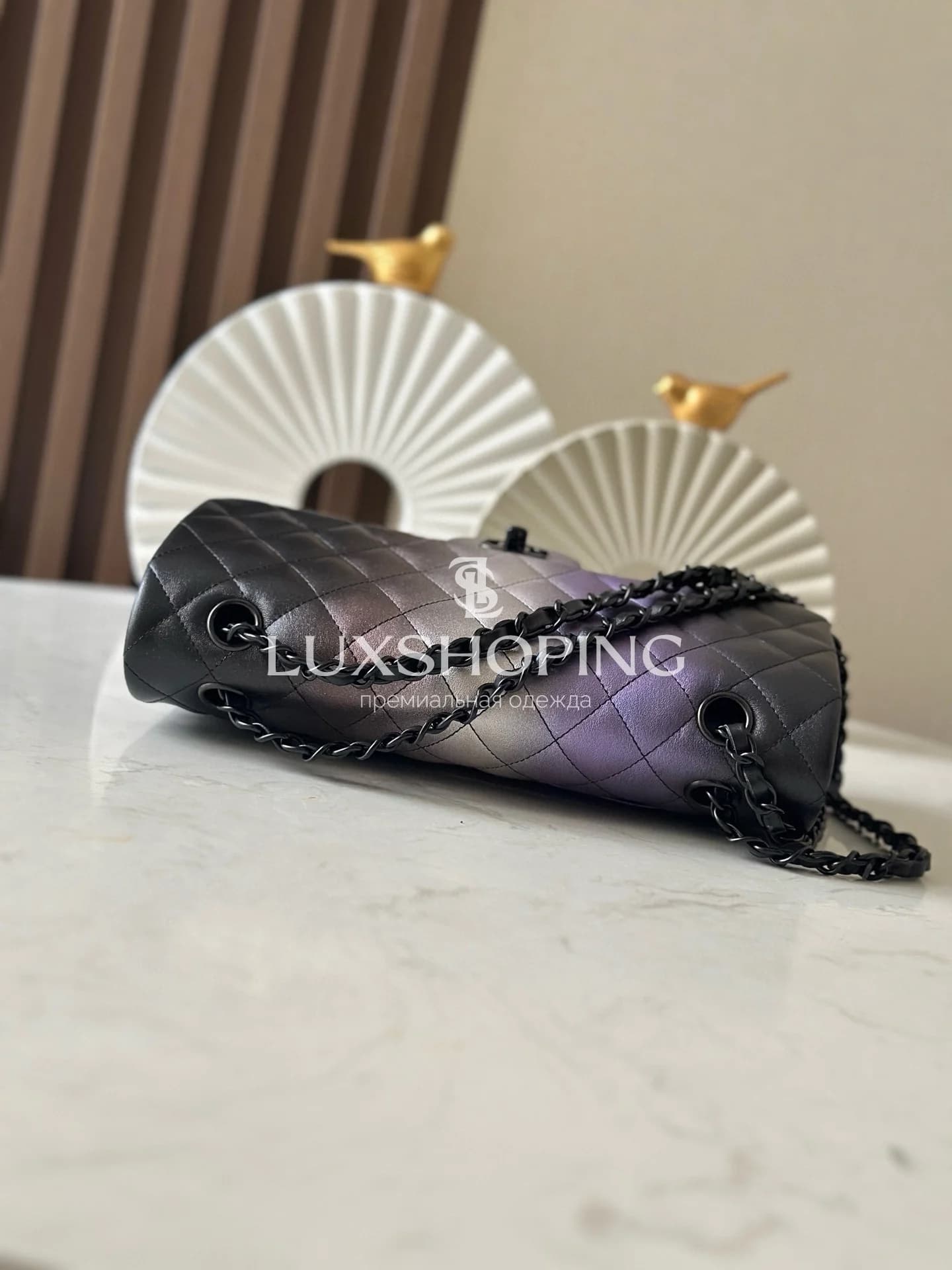 CHANEL Сумка Ombre Medium Double Flap Black 25 см (medium) - фото 4