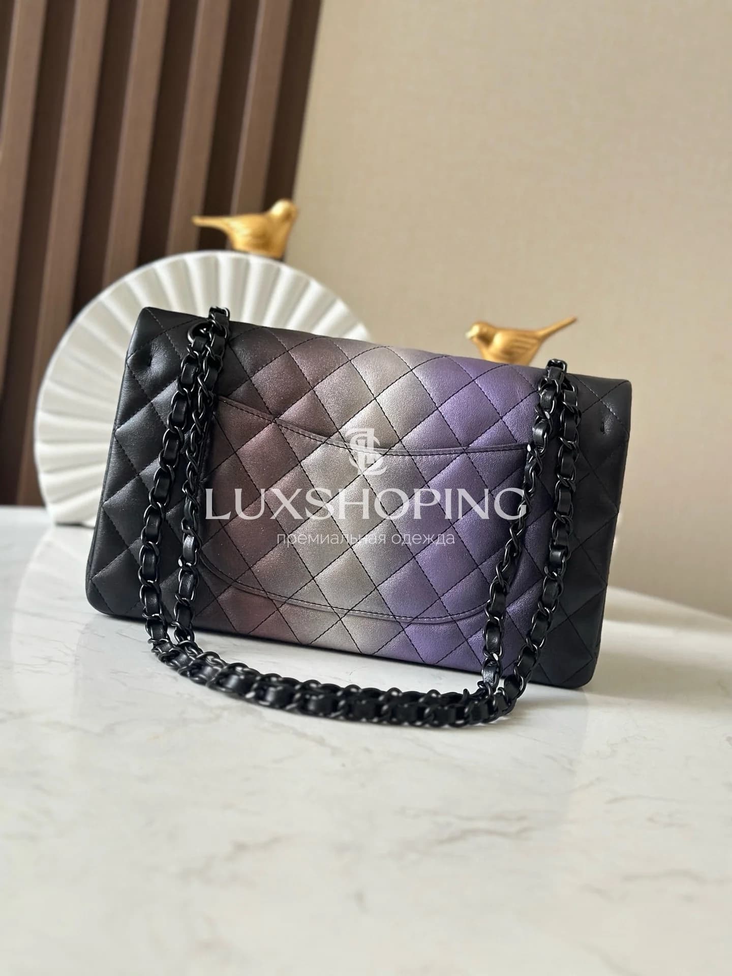 CHANEL Сумка Ombre Medium Double Flap Black 25 см (medium) - фото 5