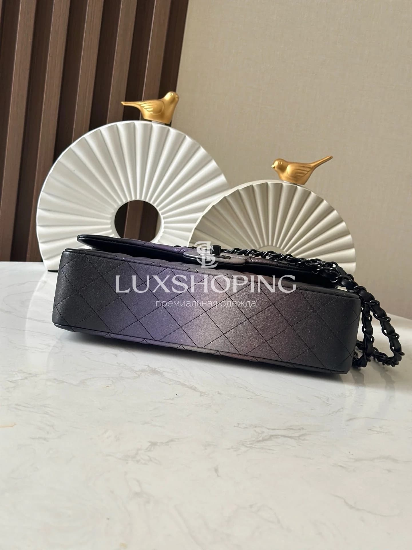 CHANEL Сумка Ombre Medium Double Flap Black 25 см (medium) - фото 6