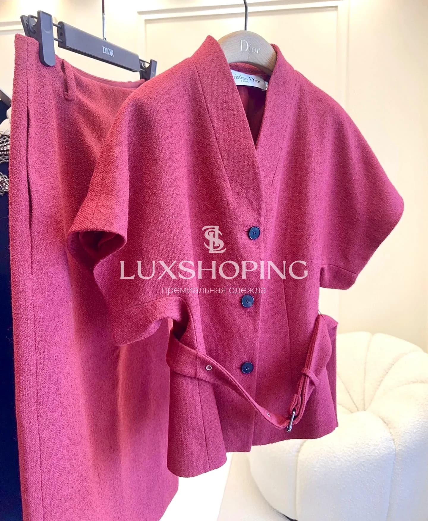 Dior — Комплект с жакетом и юбкой из шерстяной ткани - фото 16